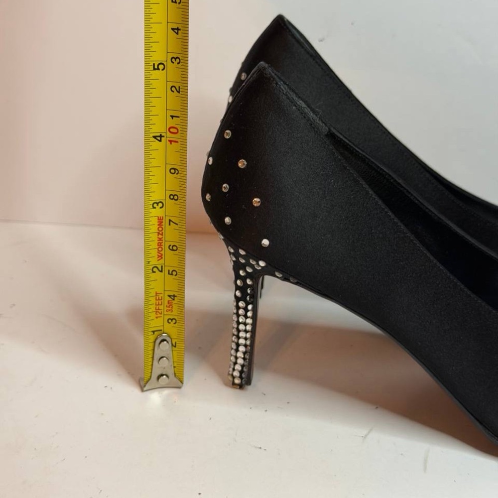 Christian Dior Black Sateen Heels Pumps Size 35.5 - Picture 2 of 10